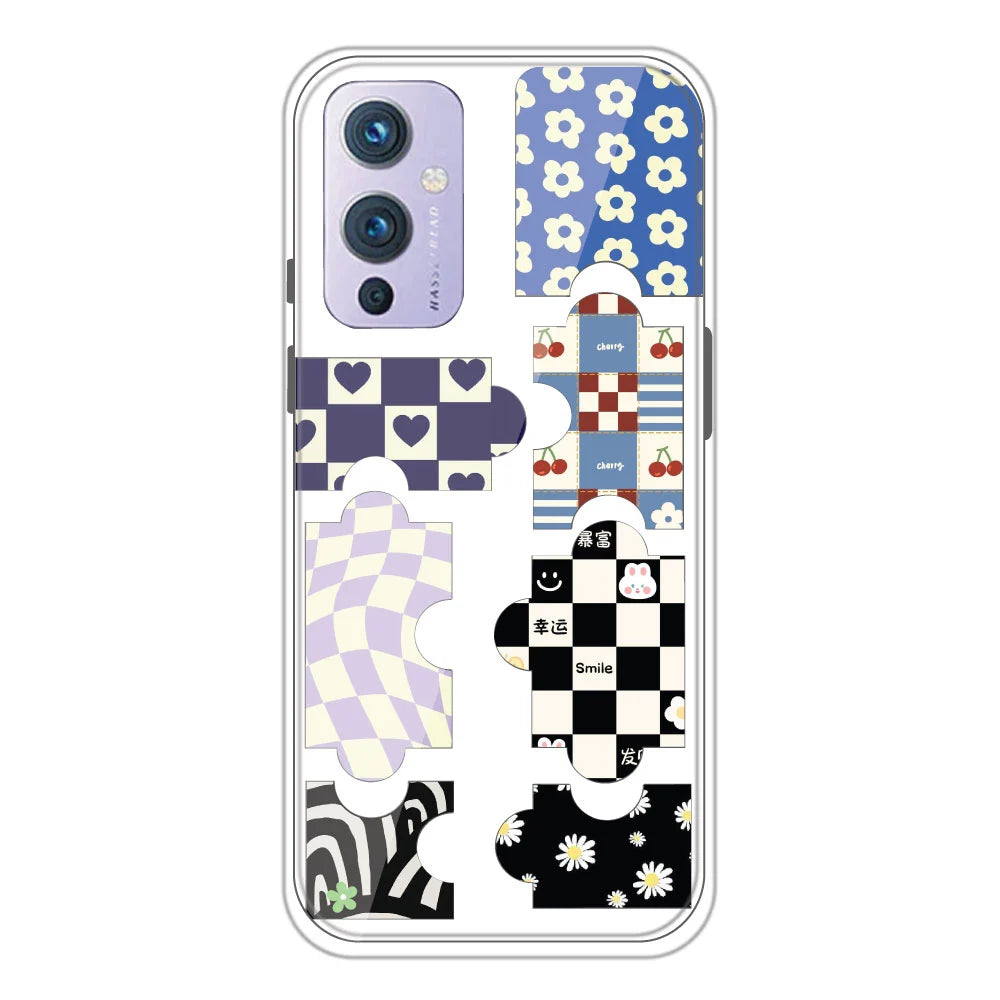 Puzzles - Clear Printed Silicone Case For OnePlus 9
