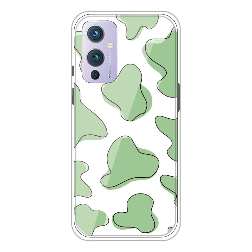 Green Patch - Clear Printed Silicone Case For OnePlus 9