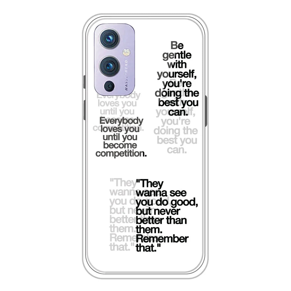 Motivational Quotes - Clear Printed Silicone Case For OnePlus 9