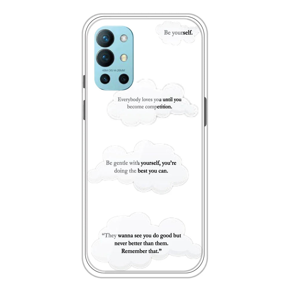 Clouds Quotes - Clear Printed Silicone Case For OnePlus 9R