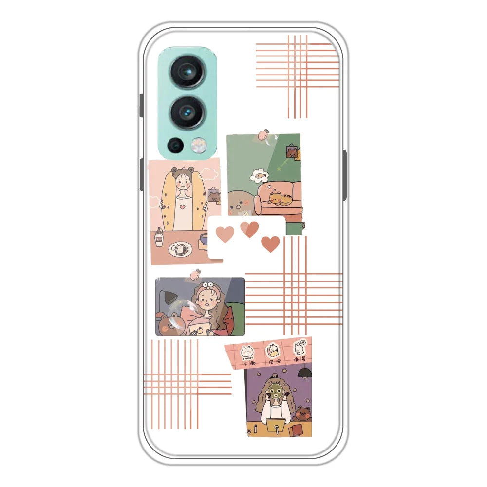 Cute Girl Collage - Clear Printed Silicone Case For OnePlus Models