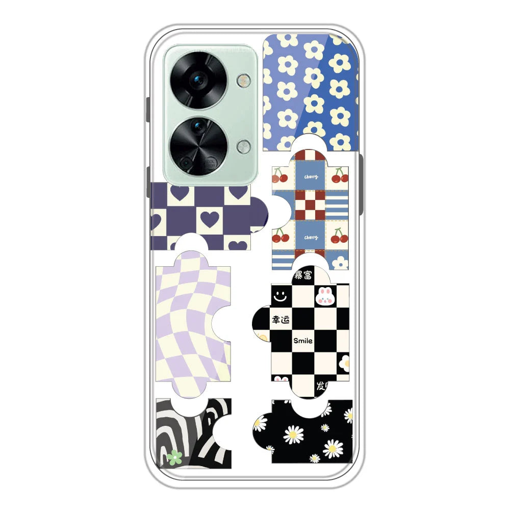 Puzzles - Clear Printed Silicone Case For OnePlus Nord 2T