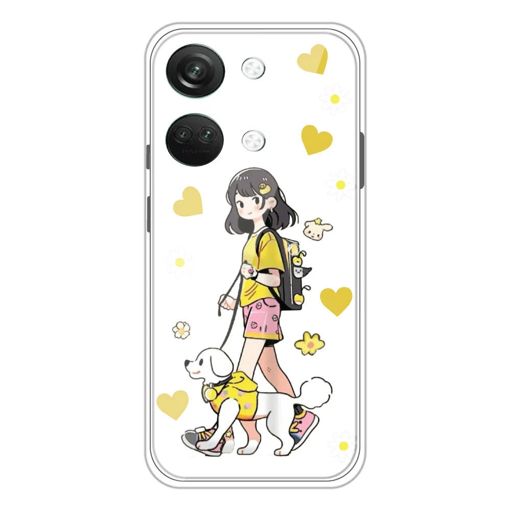 Yellow Girl - Clear Printed Silicone Case For OnePlus Nord 3 5G