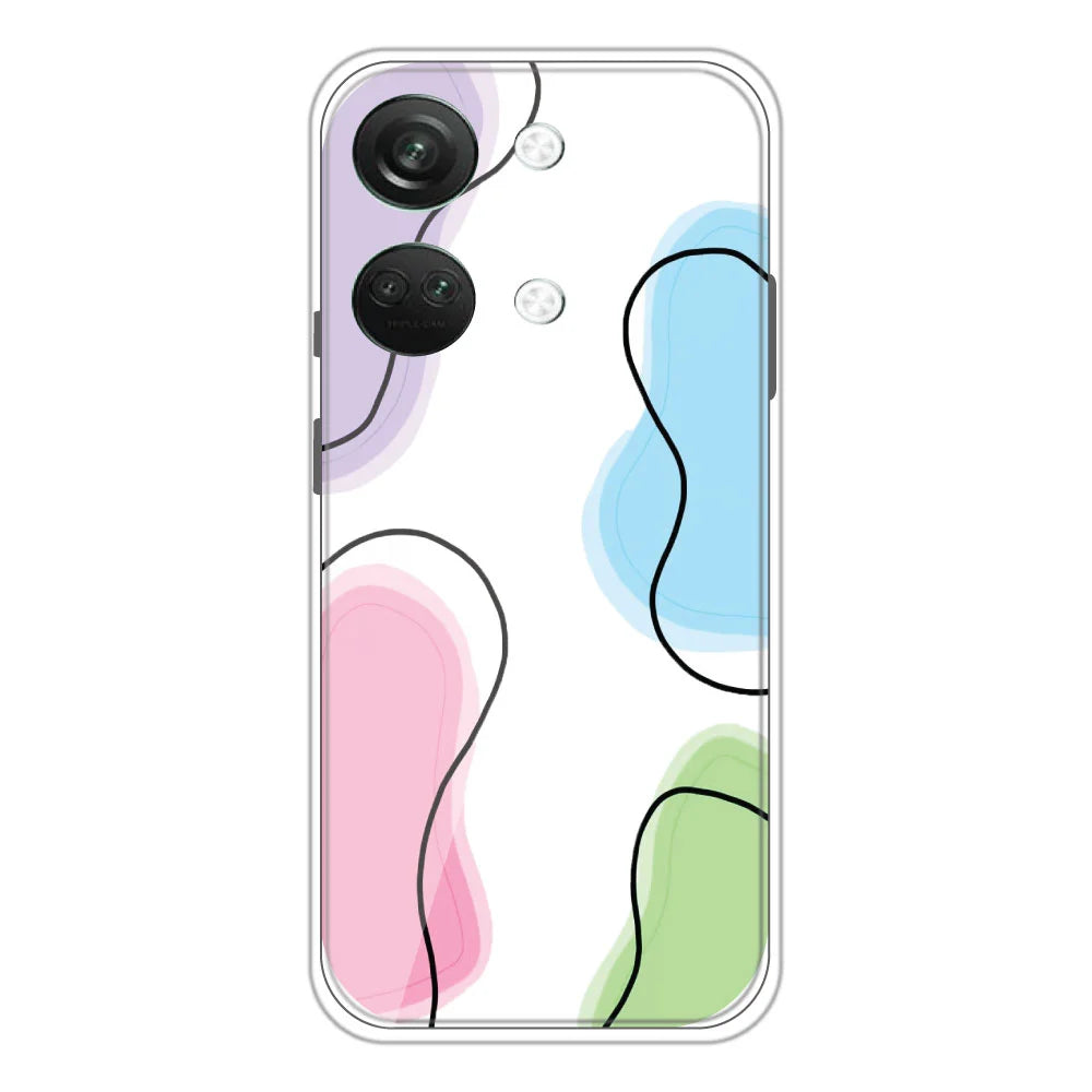 Mix Color - Clear Printed Silicone Case For OnePlus Nord 3 5G
