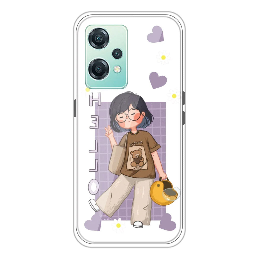 Hello - Clear Printed Silicone Case For OnePlus Nord CE 2 Lite