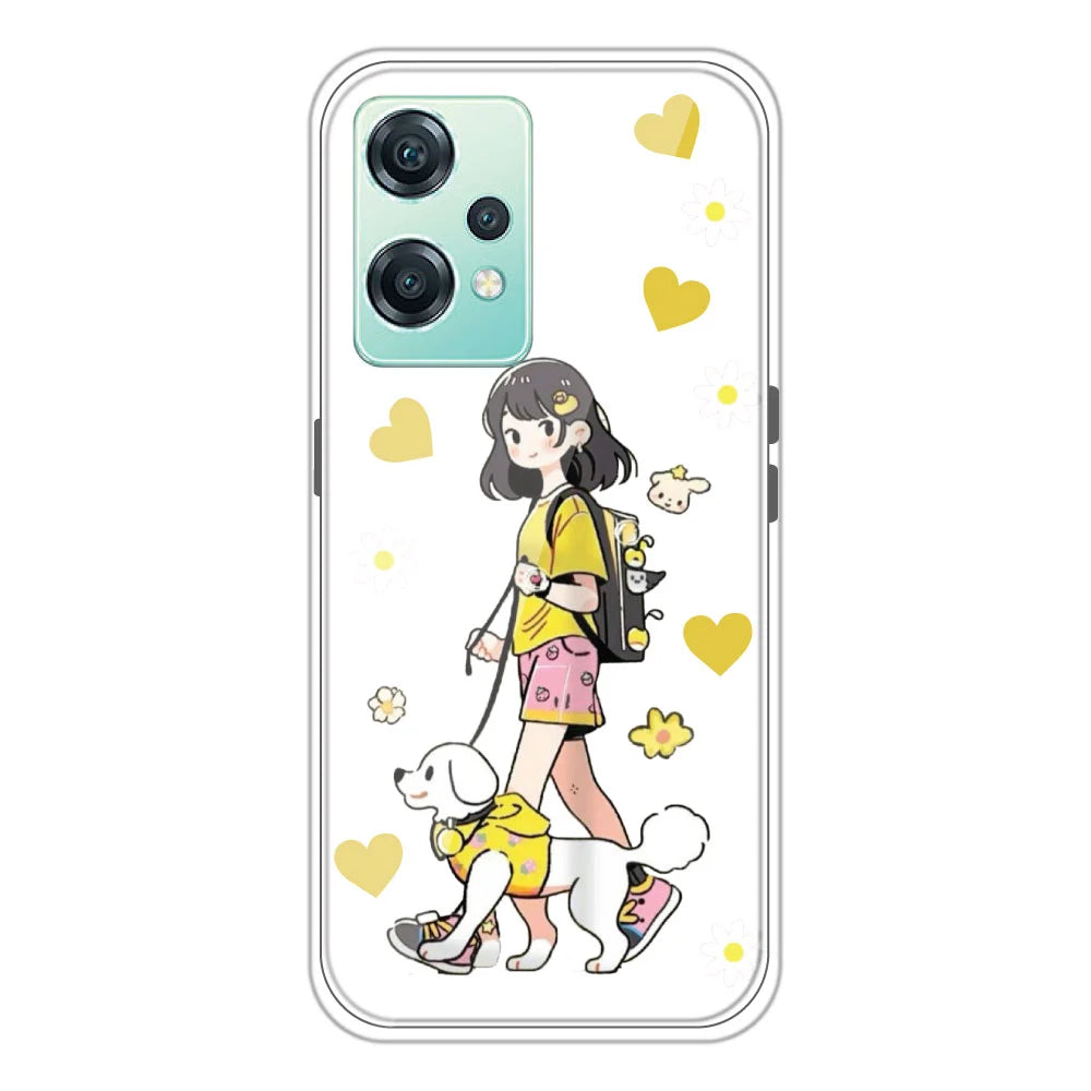 Yellow Girl - Clear Printed Silicone Case For OnePlus Nord CE 2 Lite