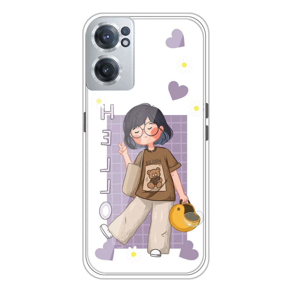 Hello - Clear Printed Silicone Case For OnePlus Nord CE 2