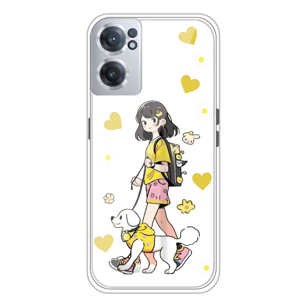 Yellow Girl - Clear Printed Silicone Case For OnePlus Nord CE 2