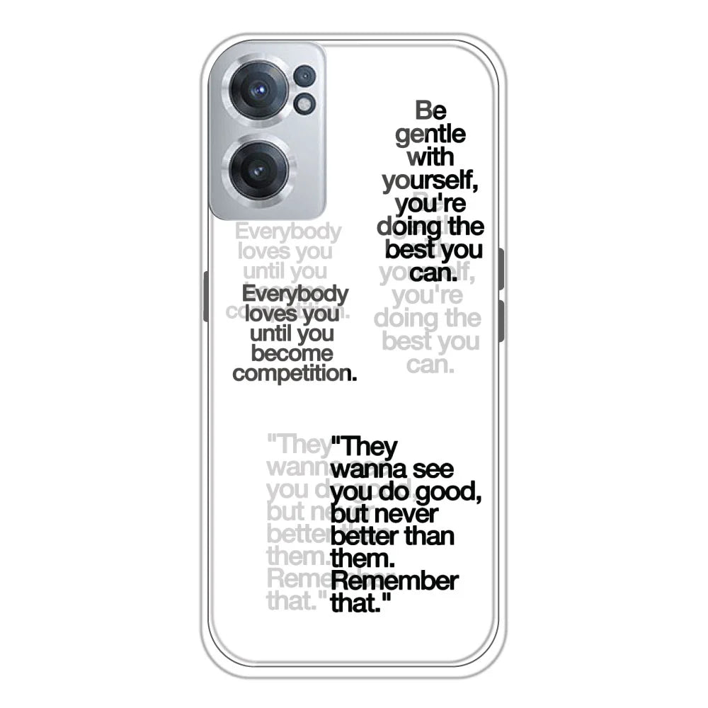 Motivational Quotes - Clear Printed Silicone Case For OnePlus Nord CE 2