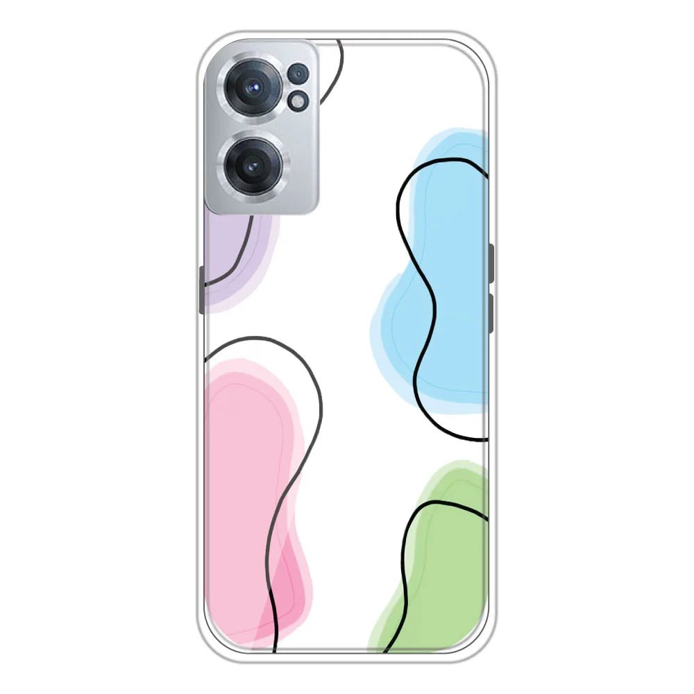 Mix Color - Clear Printed Silicone Case For OnePlus Nord CE 2