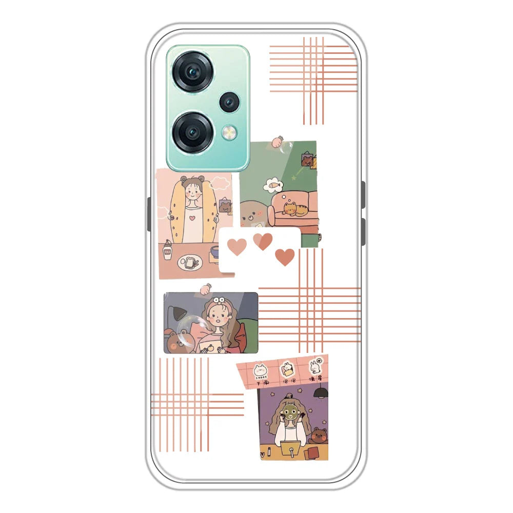 Cute Girl Collage - Clear Printed Silicone Case For OnePlus Models