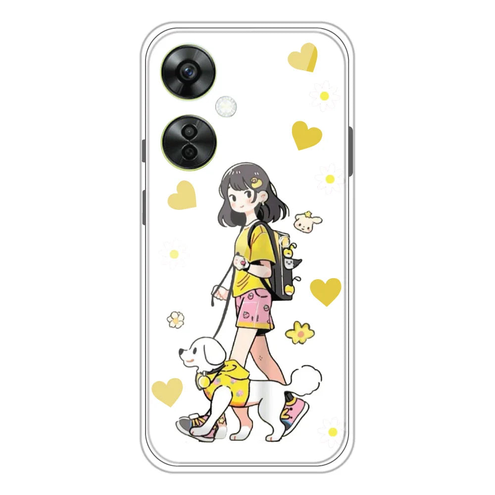 Yellow Girl - Clear Printed Silicone Case For OnePlus Nord CE 3 Lite