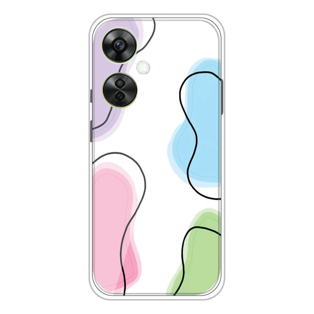 Mix Color - Clear Printed Silicone Case For OnePlus Nord CE 3 Lite
