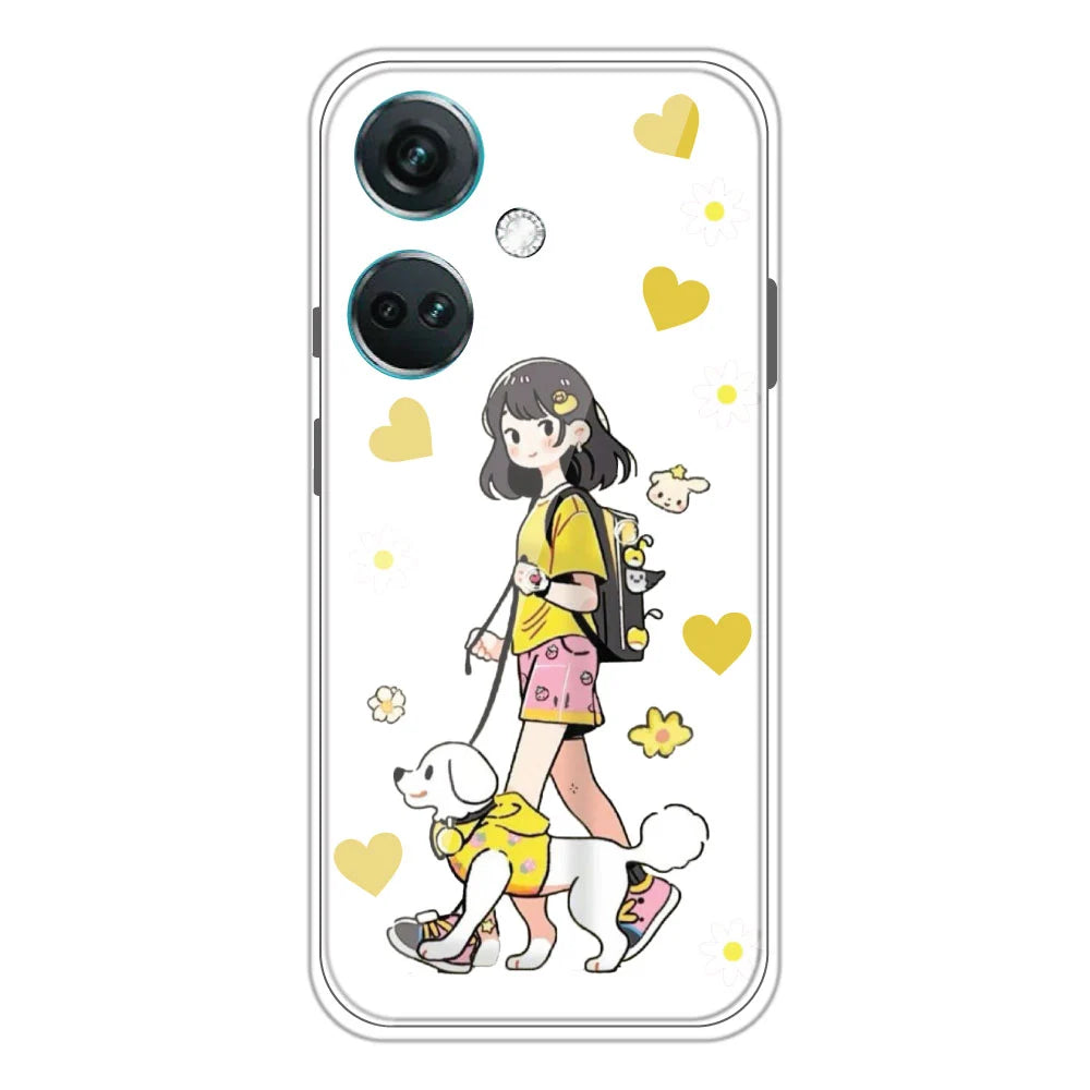Yellow Girl - Clear Printed Silicone Case For OnePlus Nord CE 3 5G