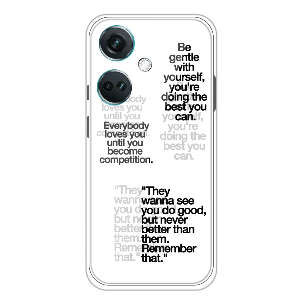 Motivational Quotes - Clear Printed Silicone Case For OnePlus Nord CE 3 5G