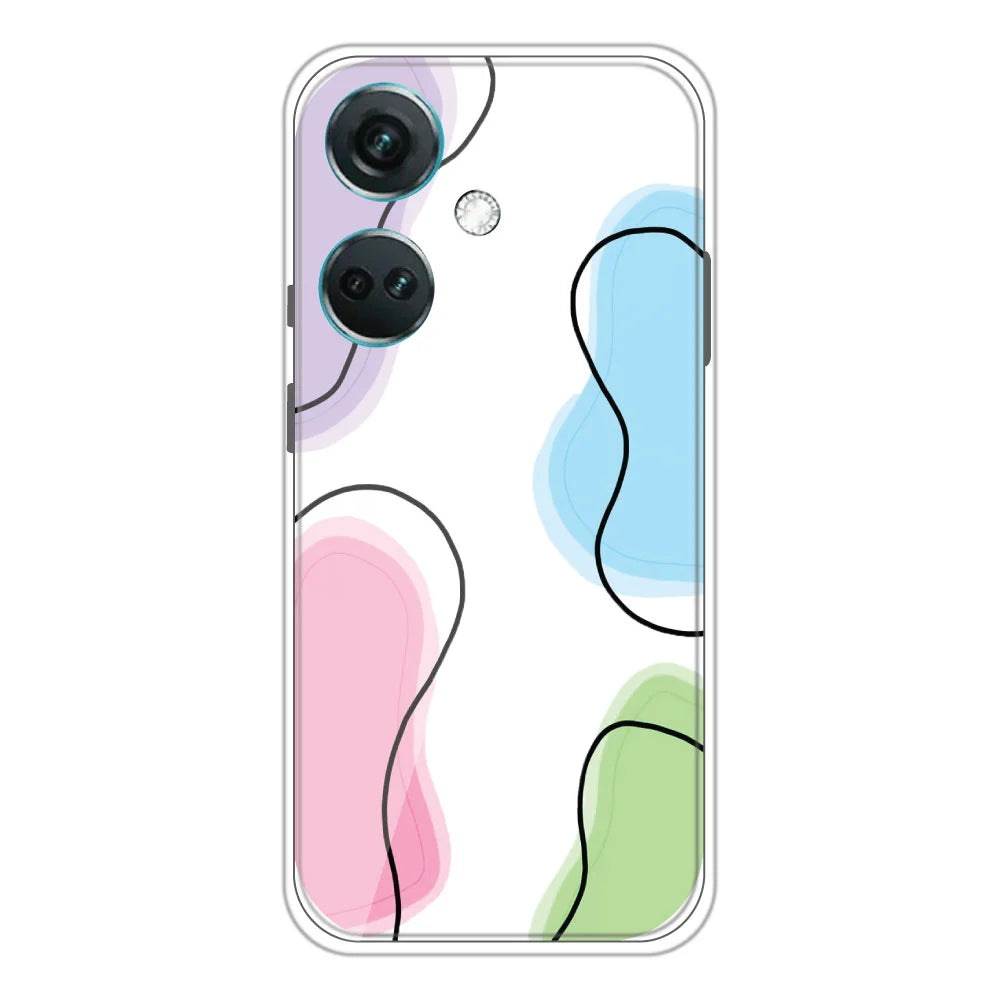 Mix Color - Clear Printed Silicone Case For OnePlus Nord CE 3 5G