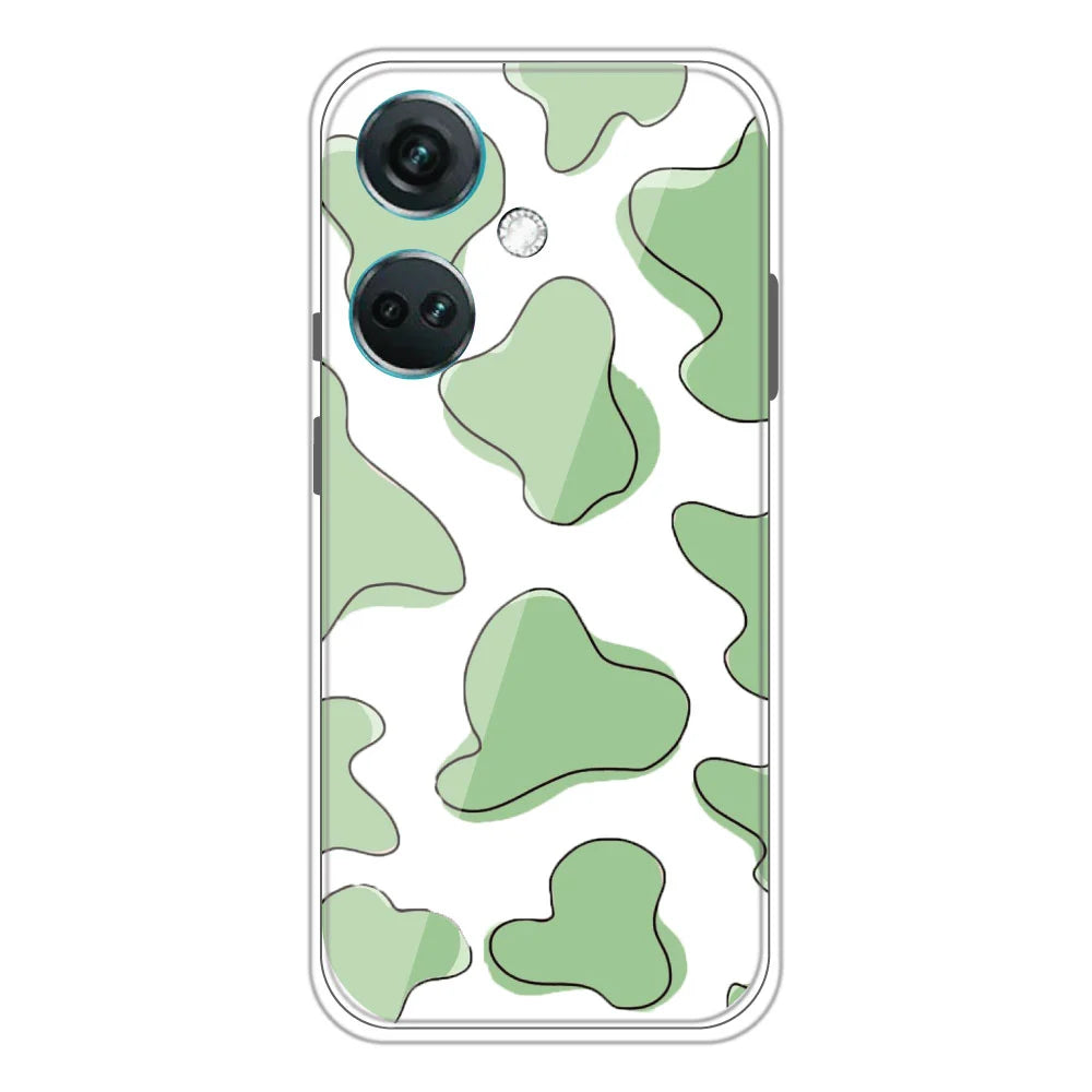 Green Patch - Clear Printed Silicone Case For OnePlus Nord CE 3 5G