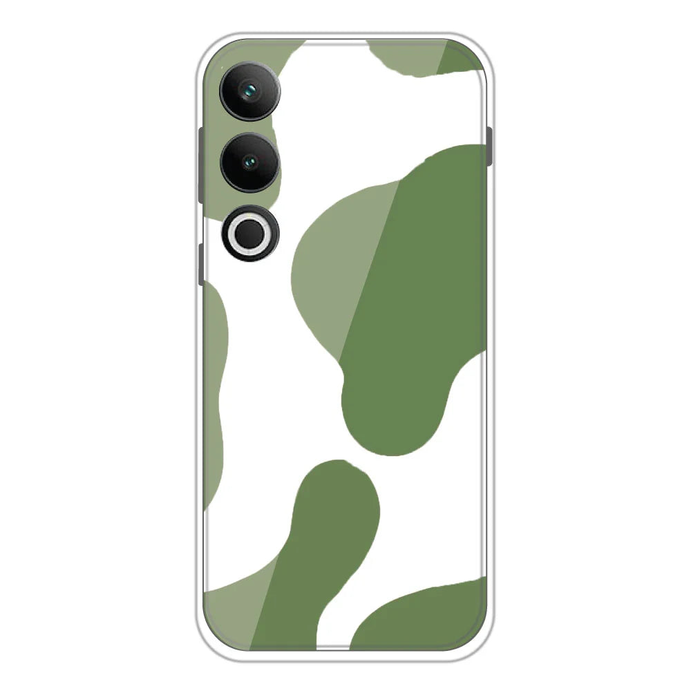 Olive Green Cow Print - Clear Printed Silicone Case For OnePlus Models