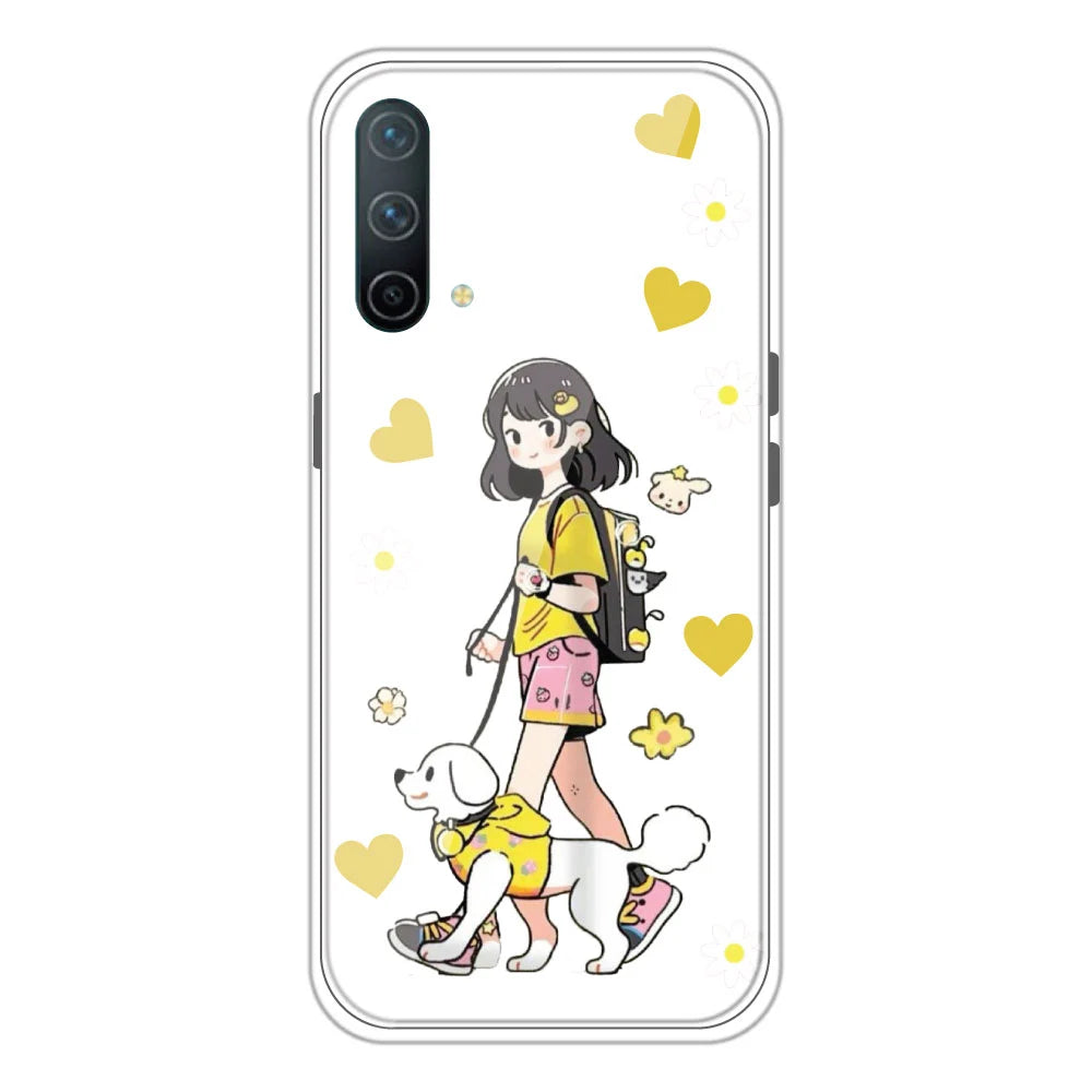 Yellow Girl - Clear Printed Silicone Case For OnePlus Nord CE 5G