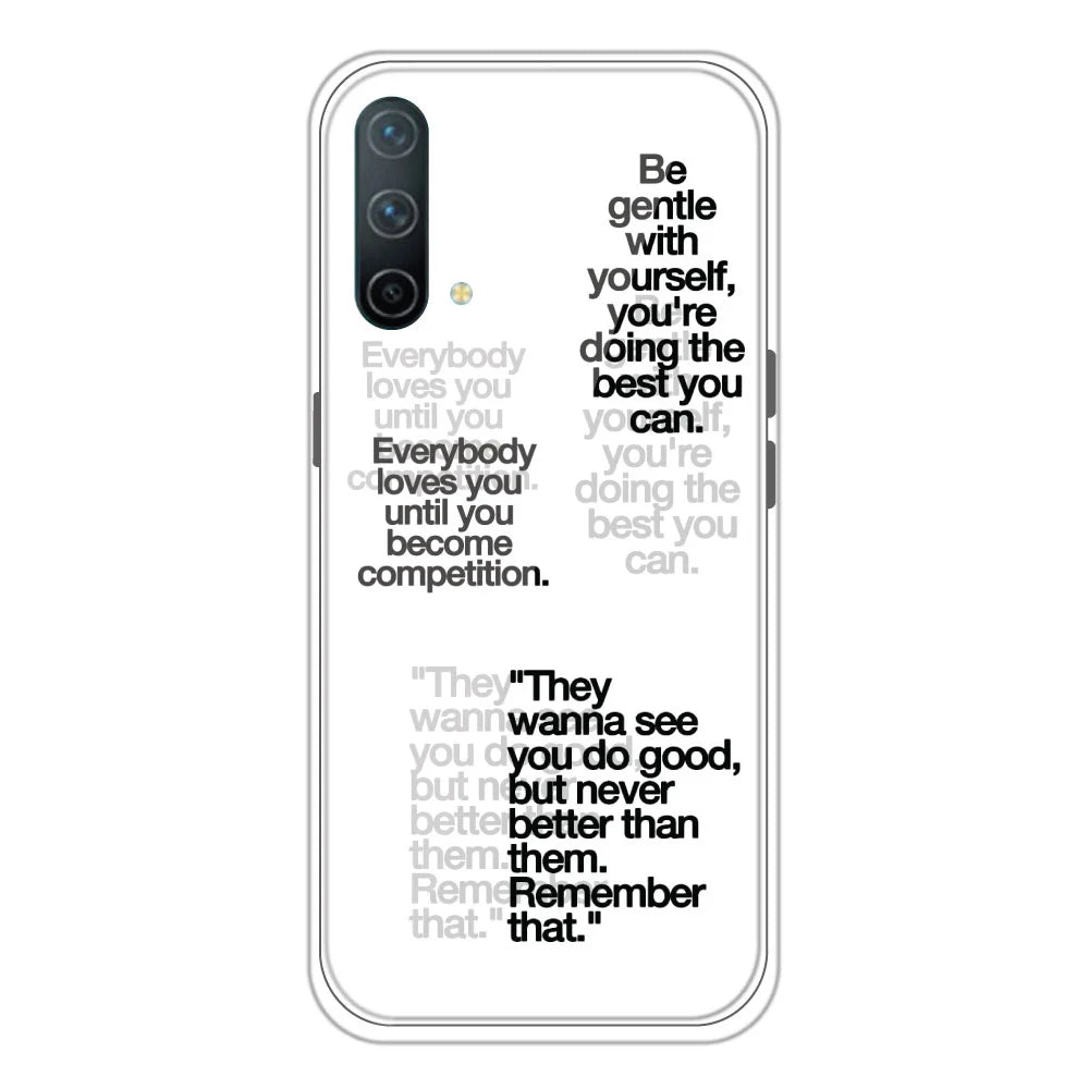 Motivational Quotes - Clear Printed Silicone Case For OnePlus Nord CE 5G