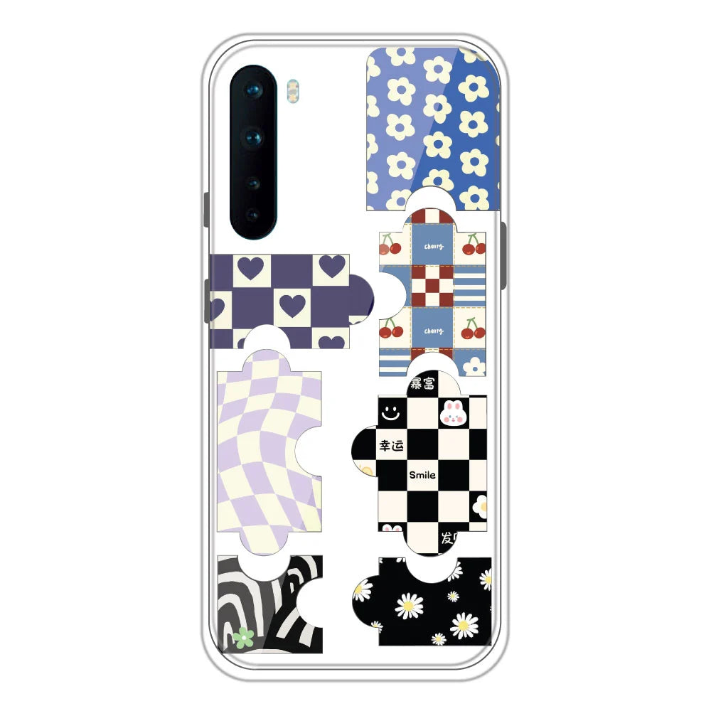 Puzzles - Clear Printed Silicone Case For OnePlus Nord