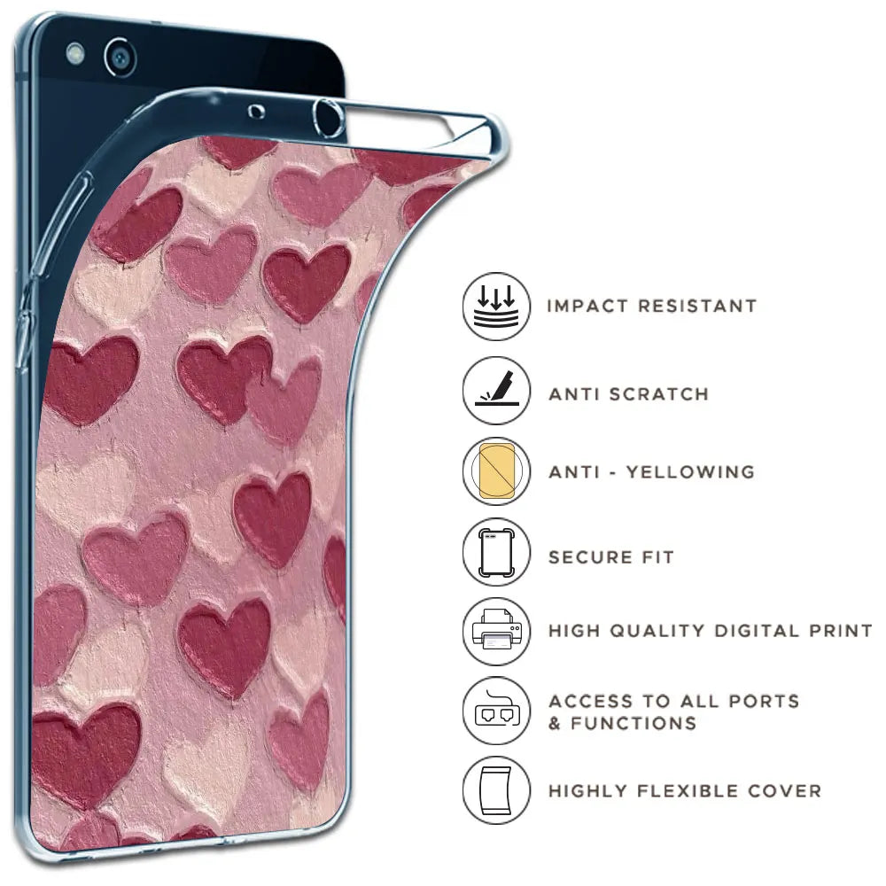 Pastel Hearts Love - Printed Silicone Case For Apple iPhone Infographic