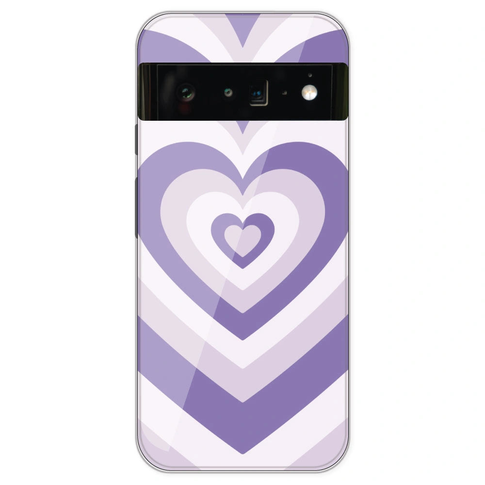 Dark Purple Hearts - Printed Silicone Case For Google Pixel 6 Pro