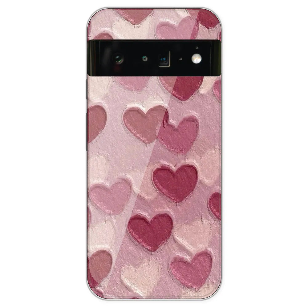 Pastel Hearts Love - Printed Silicone Case For Google Pixel 6 Pro