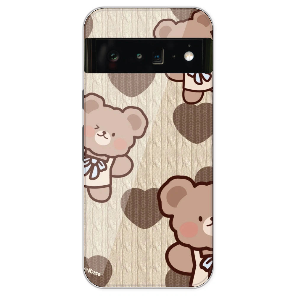 Teddy Heart - Printed Silicone Case For Google Pixel 6 Pro