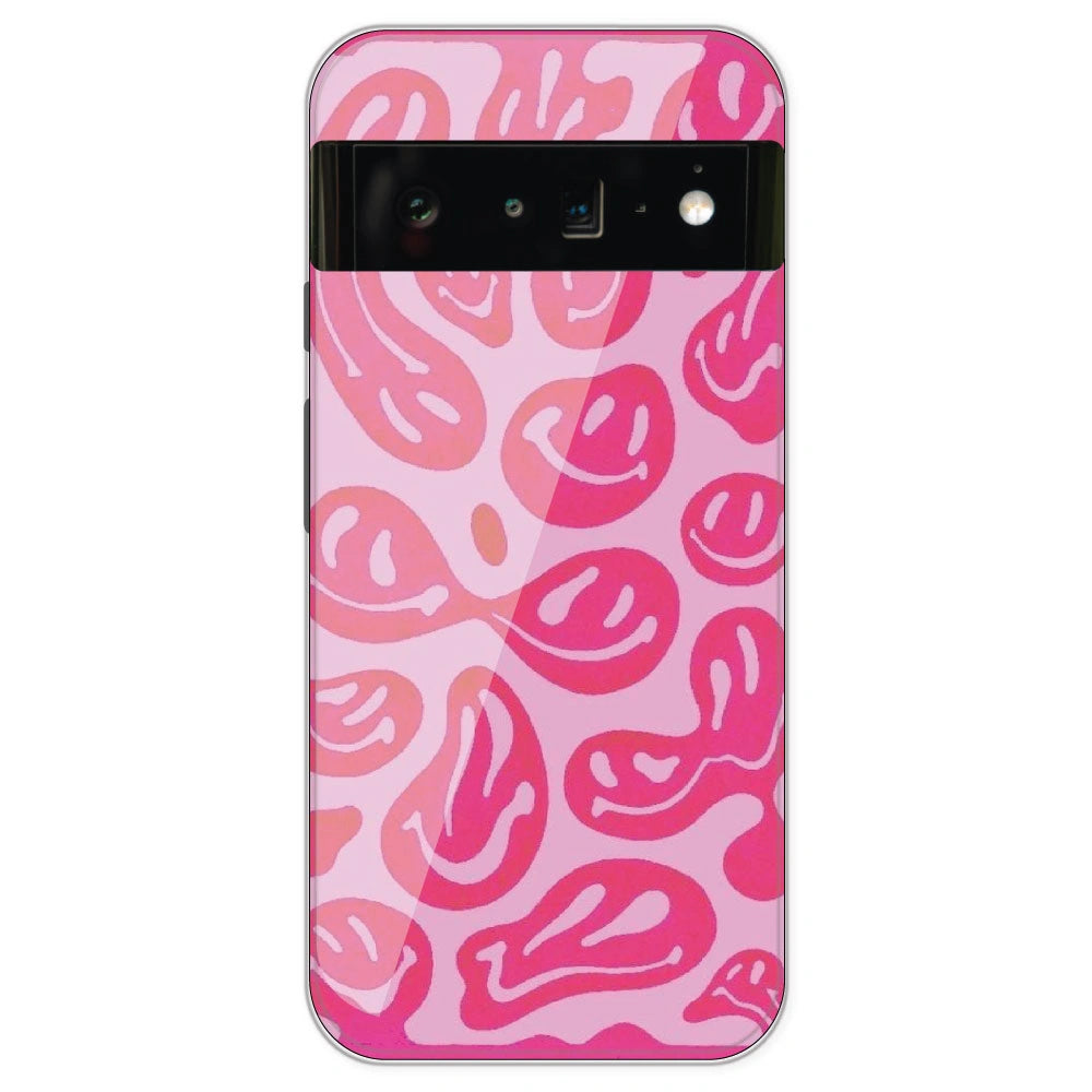 Pink Smilies - Printed Silicone Case For Google Pixel 6 Pro
