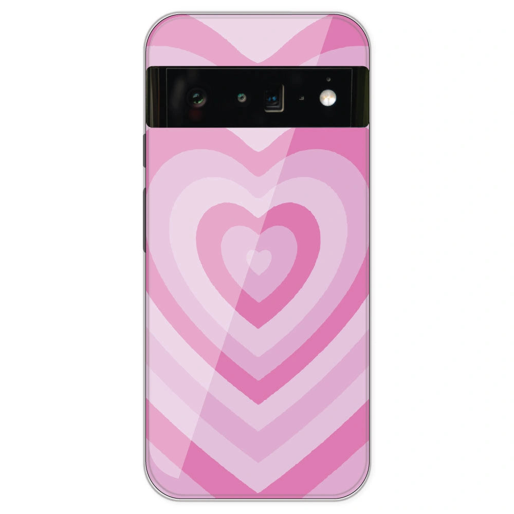 Pink Hearts - Printed Silicone Case For Google Pixel 6 Pro
