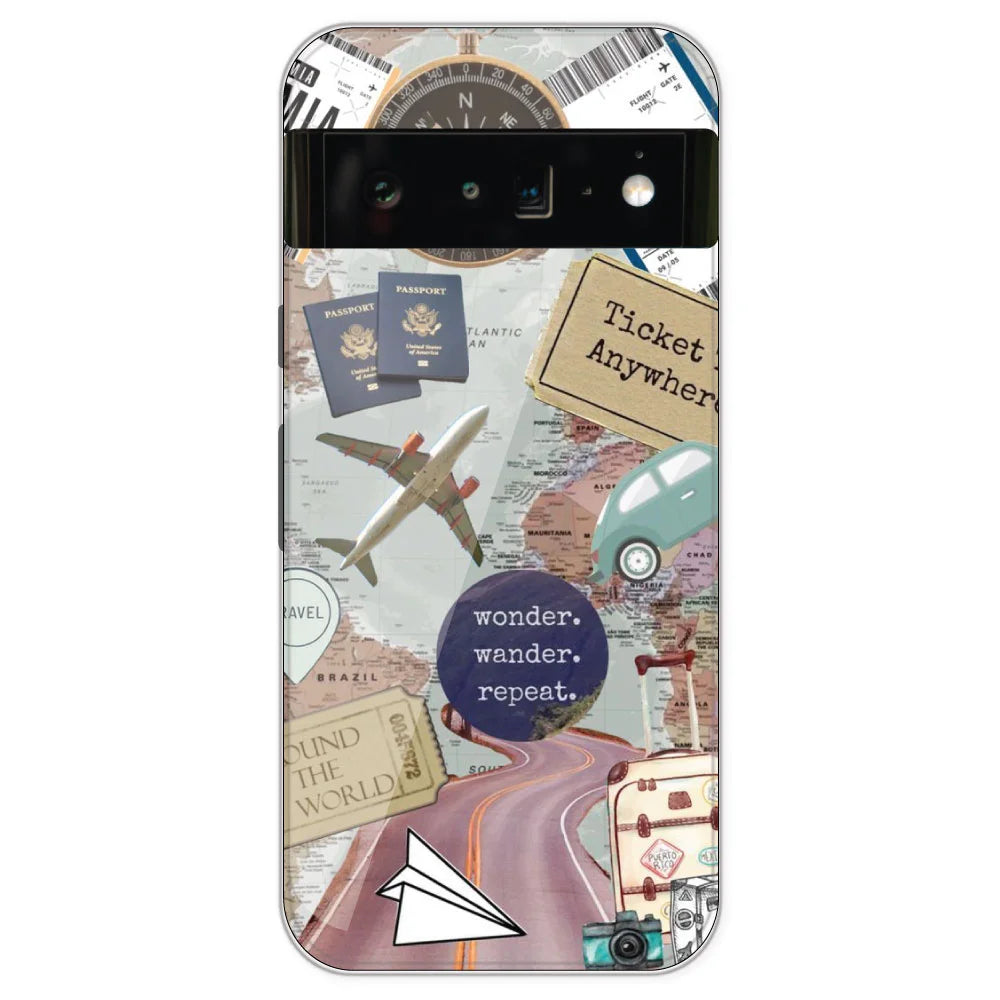 Travel Collage - Printed Silicone Case For Google Pixel 6 Pro