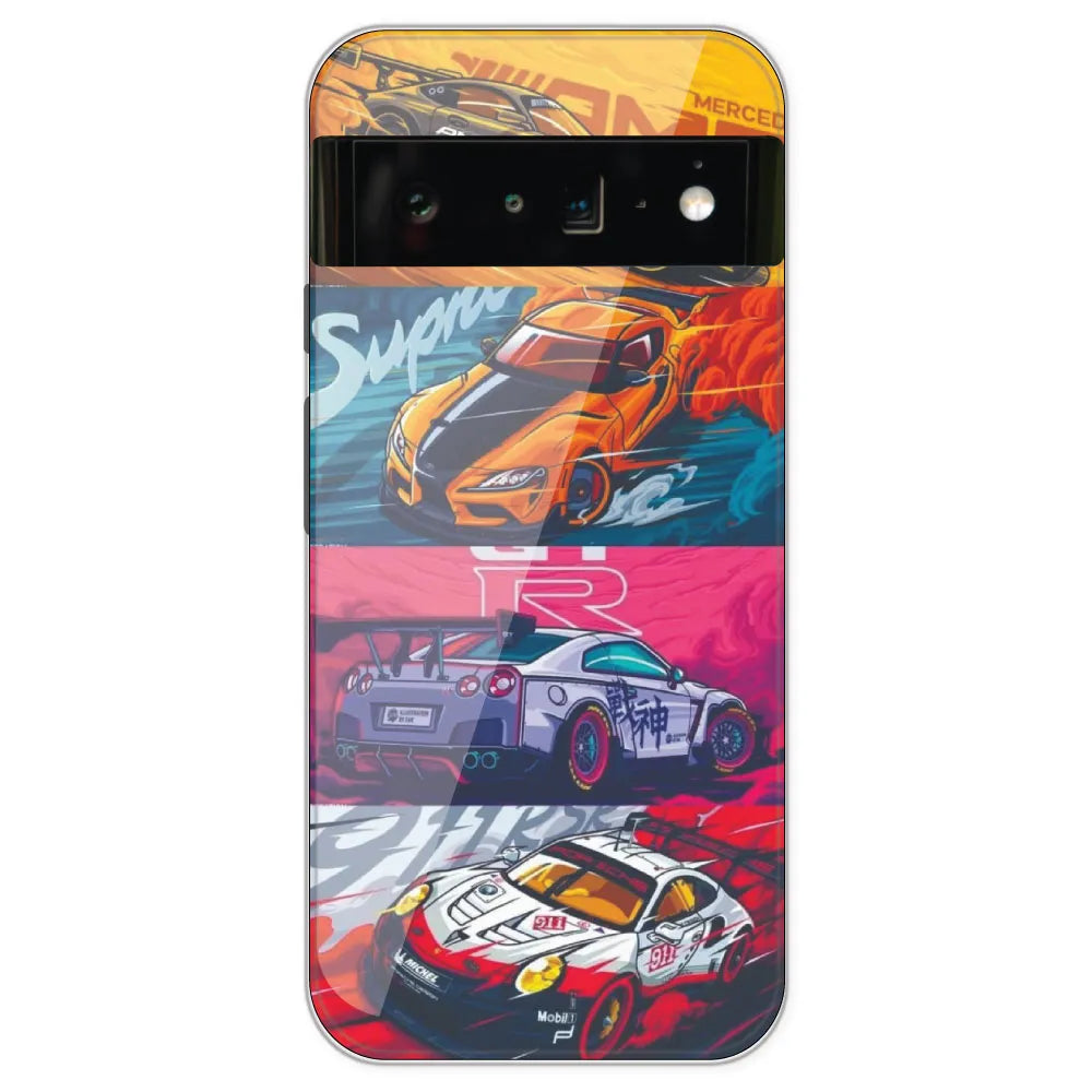 Sports car - Printed Silicone Case For Google Pixel 6 Pro