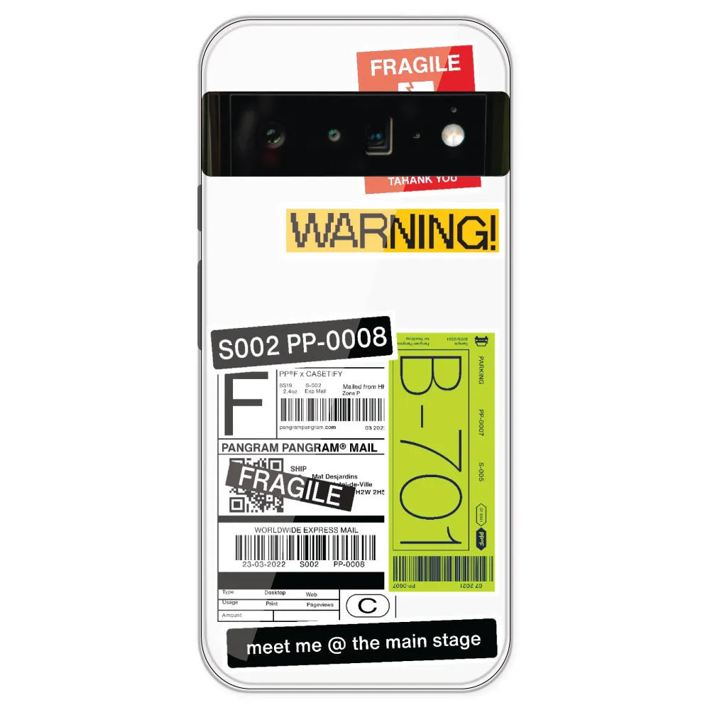 Fragile Labels - Clear Printed Silicone Case For Google Pixel 6 Pro