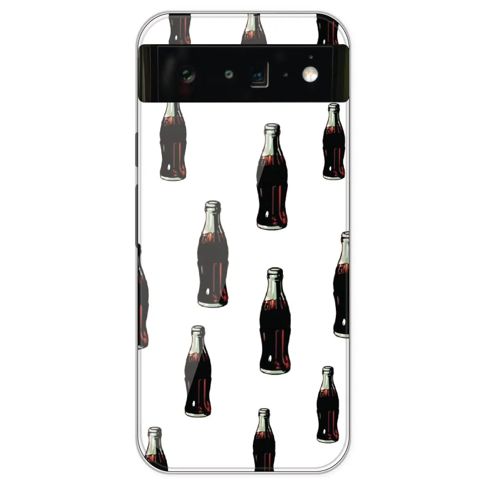 Soft Drinks - Clear Printed Silicone Case For Google Pixel 6 Pro