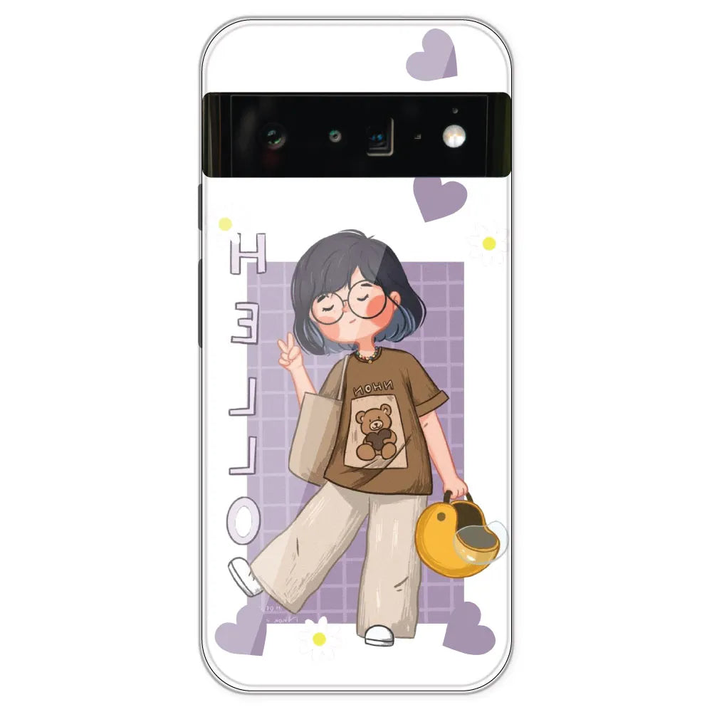 Introvert Girl - Clear Printed Silicone Case For Google Pixel 6 Pro