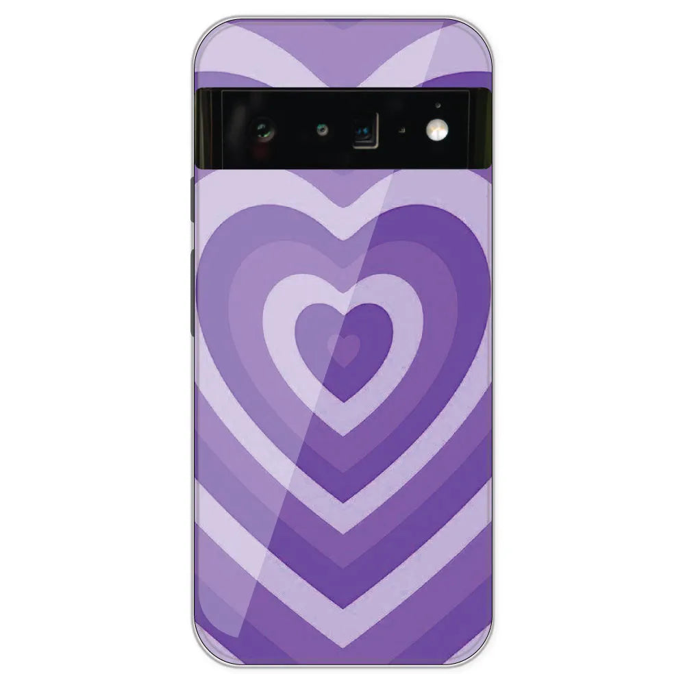 Purple Hearts - Printed Silicone Case For Google Pixel 6 Pro
