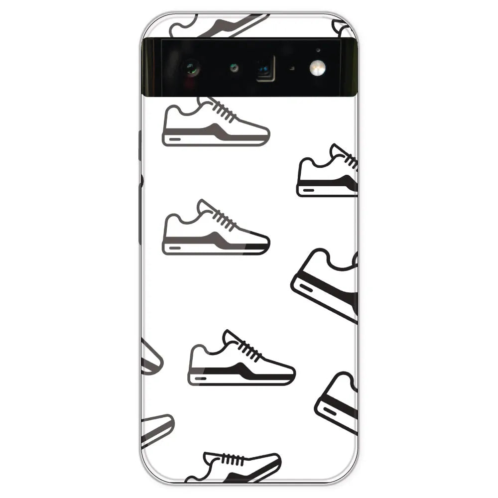 Black Sneakers - Clear Printed Silicone Case For Google Pixel 6 Pro