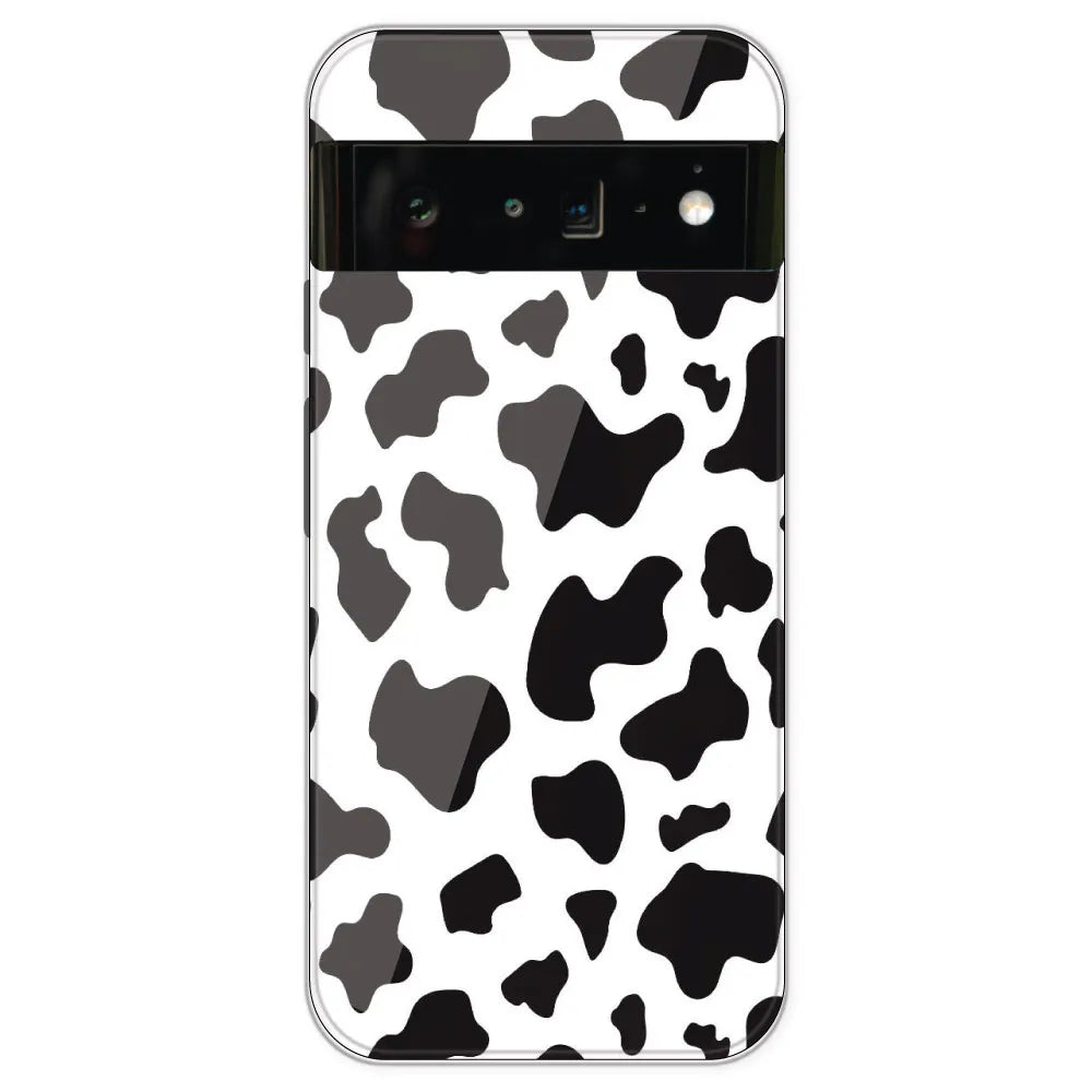 Cow Print - Clear Printed Silicone Case For Google Pixel 6 Pro