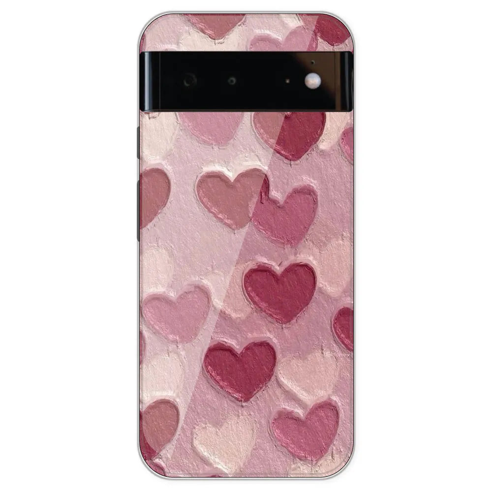 Pastel Hearts Love - Printed Silicone Case For Google Pixel 6