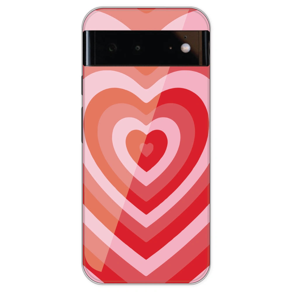 Red Hearts - Printed Silicone Case For Google Pixel 6
