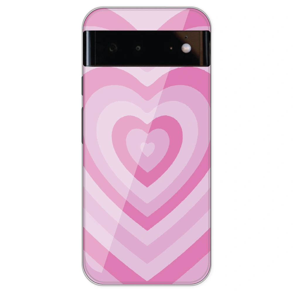 Pink Hearts - Printed Silicone Case For Google Pixel 6
