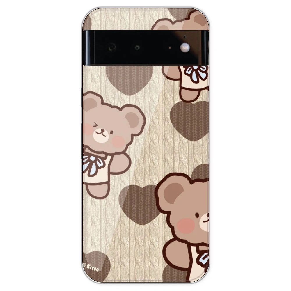 Teddy Heart - Printed Silicone Case For Google Pixel 6