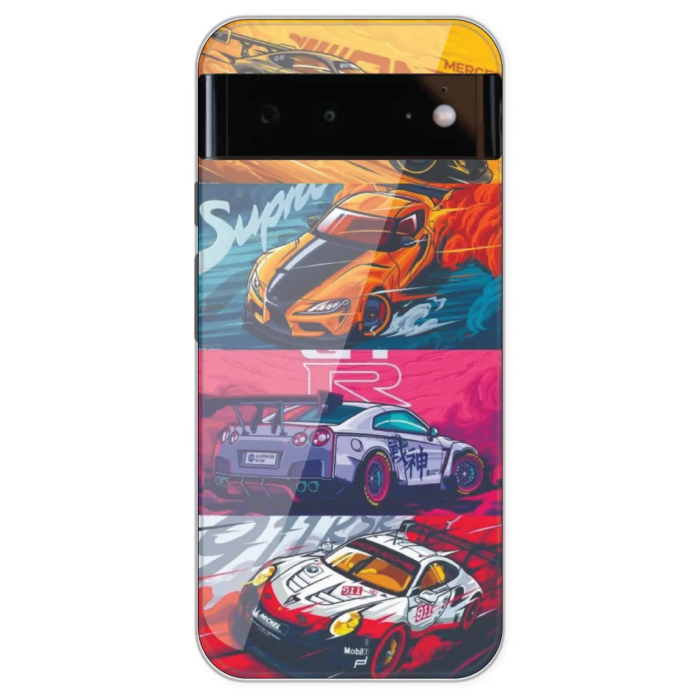 Sports car - Printed Silicone Case For Google Pixel 6