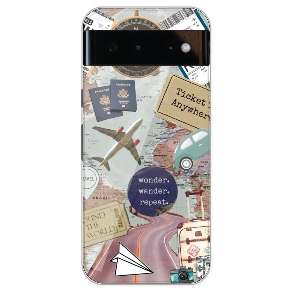 Travel Collage - Printed Silicone Case For Google Pixel 6