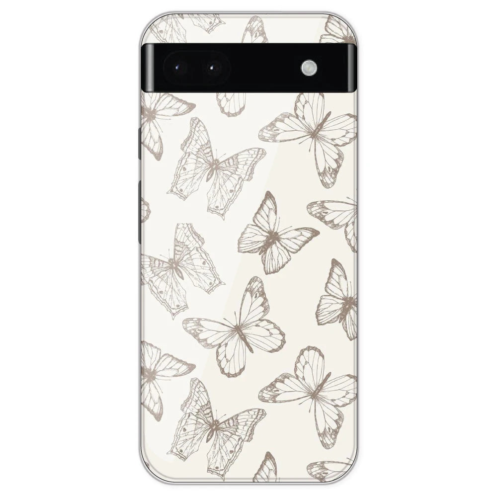 White Butterflies - Printed Silicone Case For Google Pixel 6A