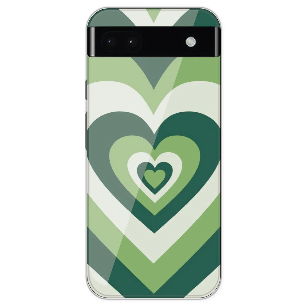 Dark Green Hearts - Printed Silicone Case For Google Pixel 6A