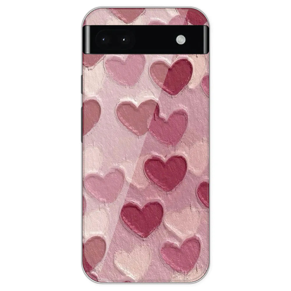 Pastel Hearts Love - Printed Silicone Case For Google Pixel 6A