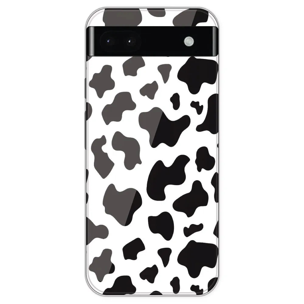 Cow Print - Clear Printed Silicone Case For Google Pixel 6A