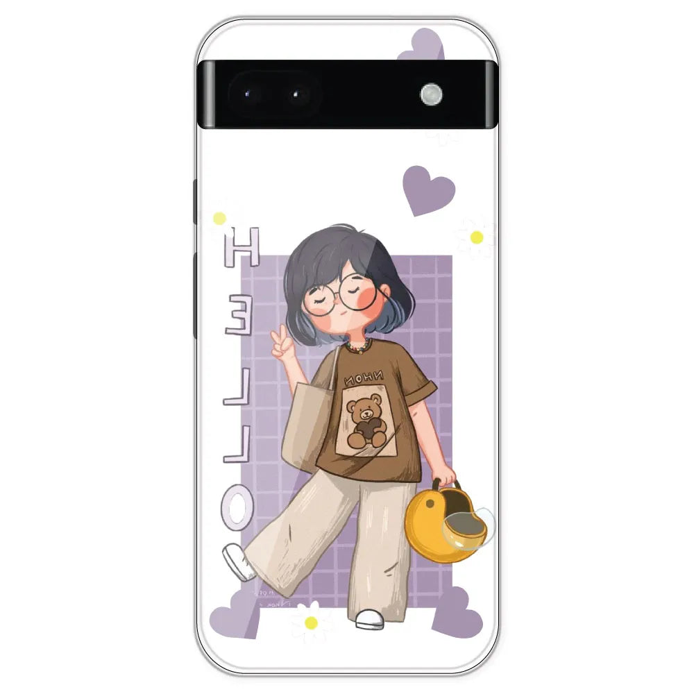 Introvert Girl - Clear Printed Silicone Case For Google Pixel 6A